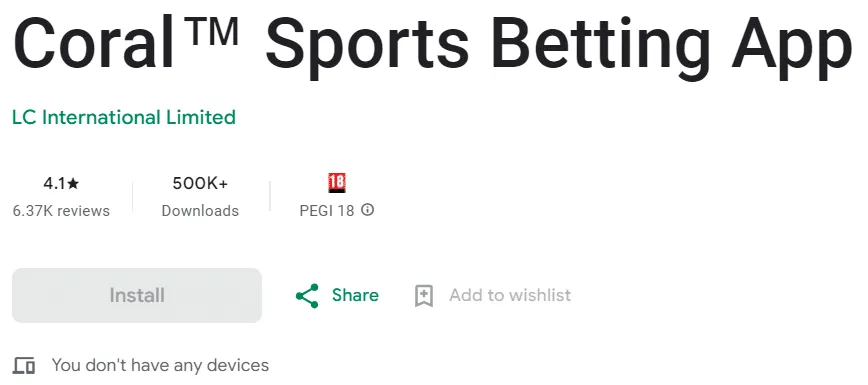 Coral app reviews on GooglePlay