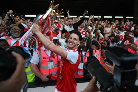 Arsenal fans had a new Declan Rice chant during Premier League title celebrations &ndash; and he loved it