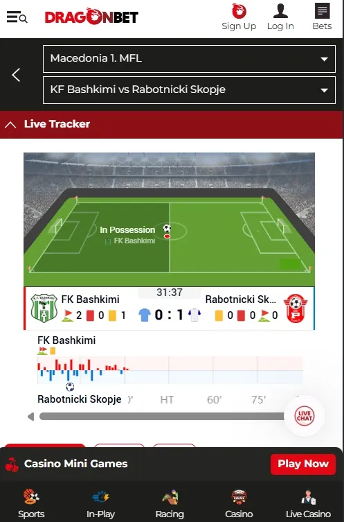 dragonbet app live betting tracker