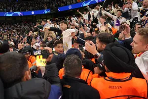Man Utd away fans spotted in Real Madrid away end at the Etihad Stadium