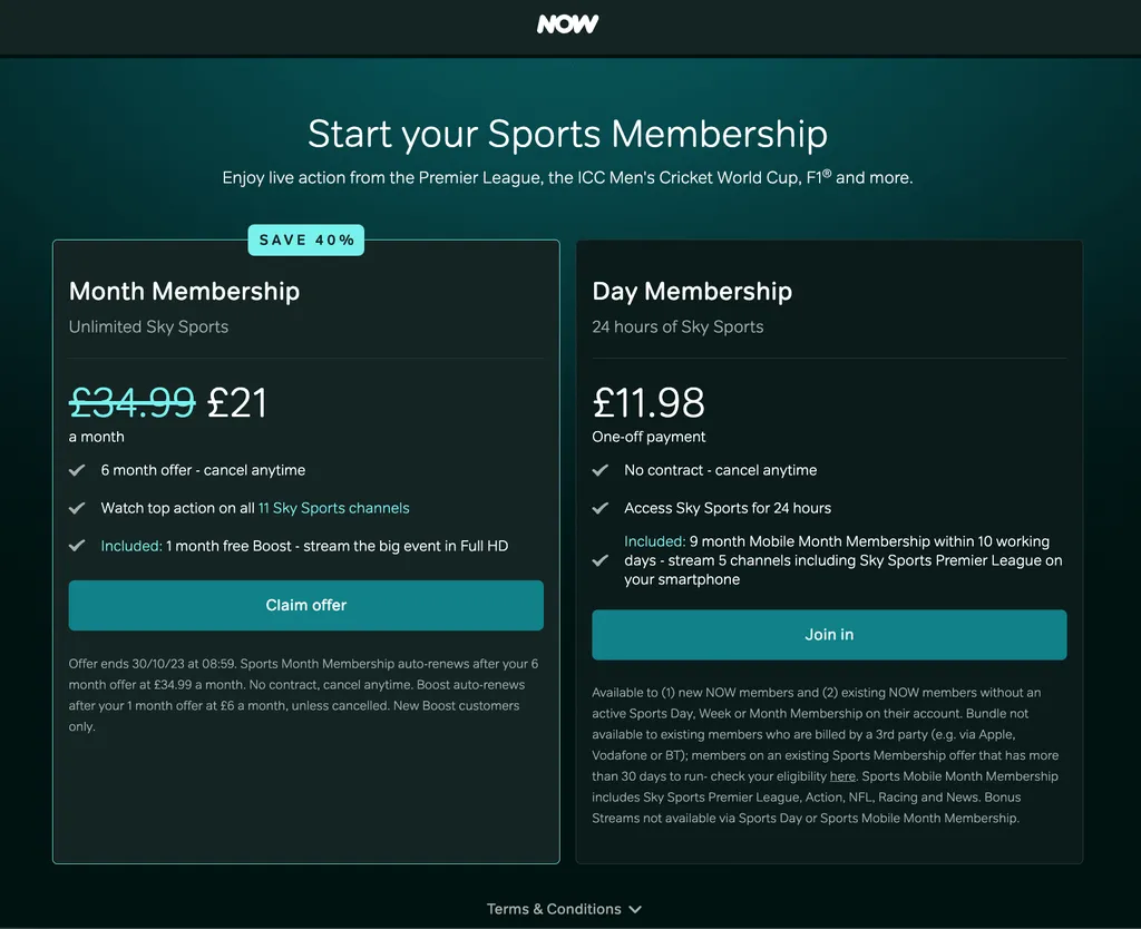 Now TV is one of the best football streaming apps available