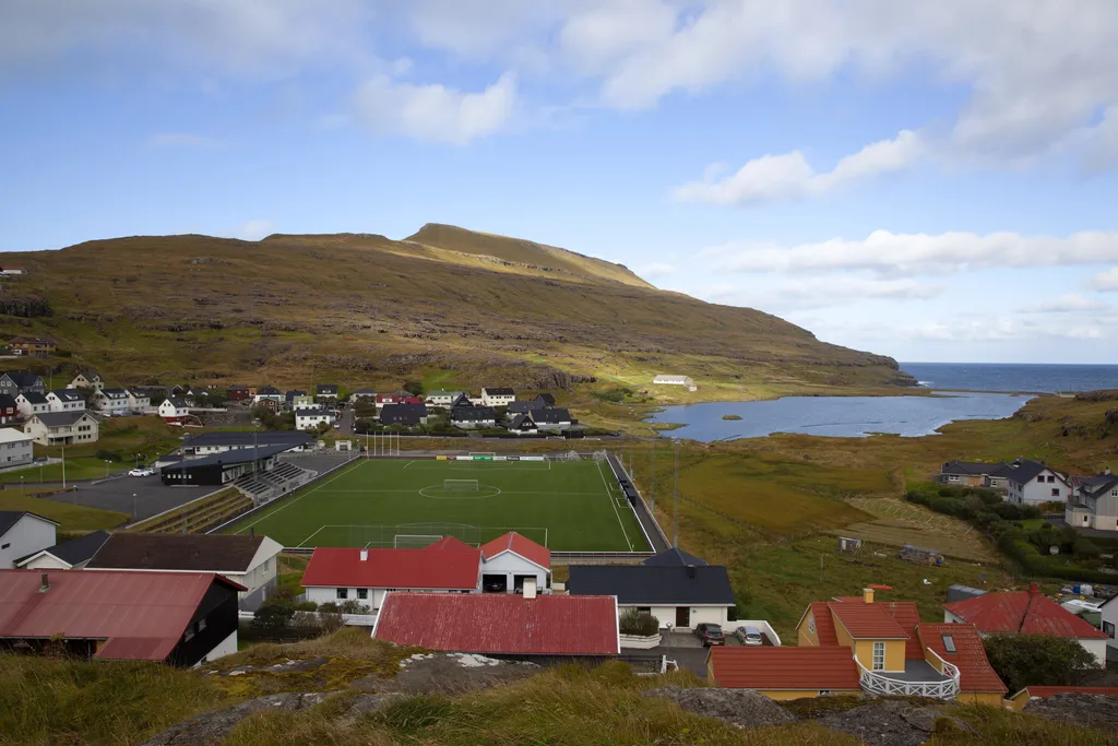 The location of Eidi Stadium makes it one of the weirdest football stadiums ever built