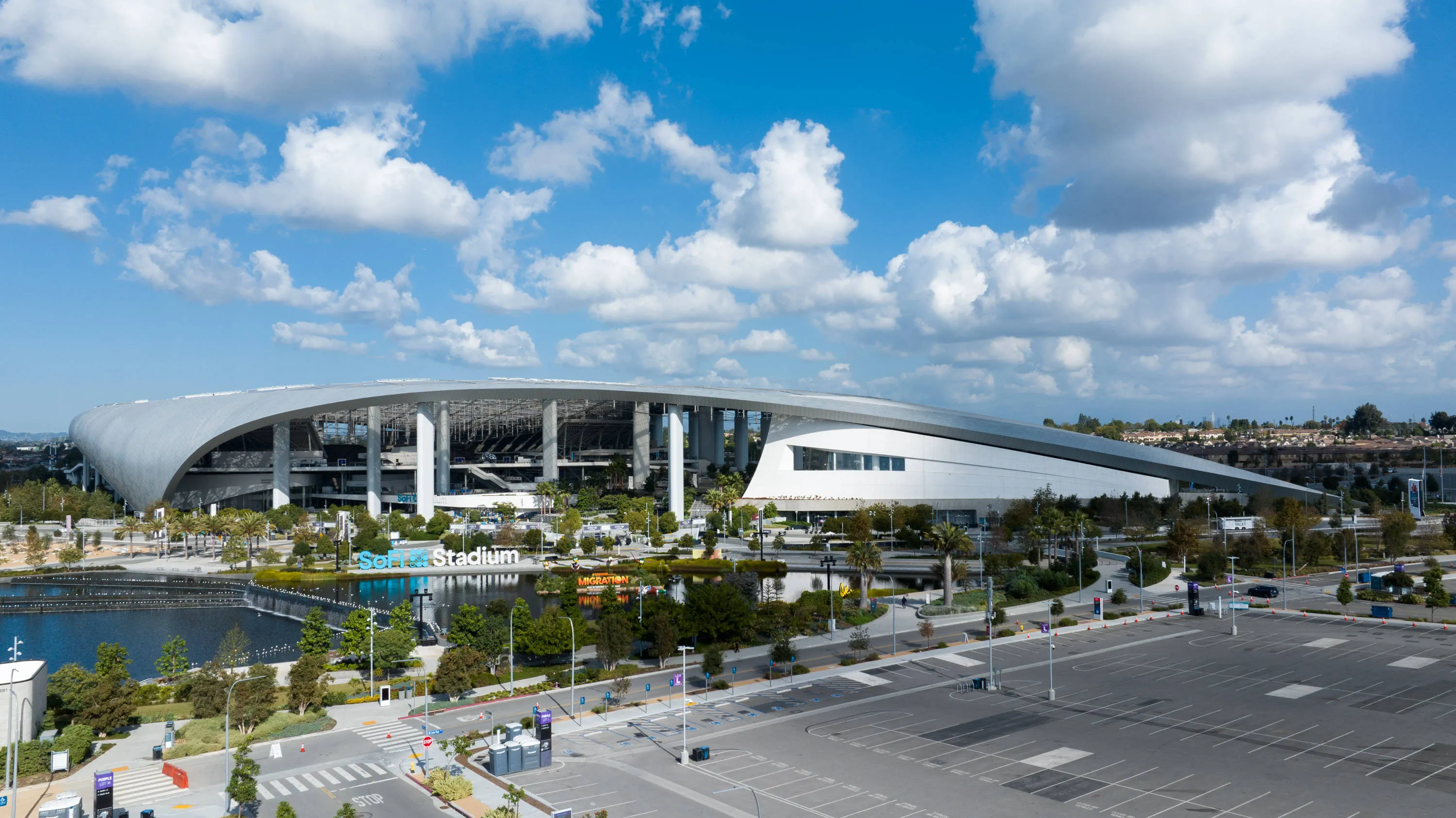 Aerial view of the SoFi Stadium