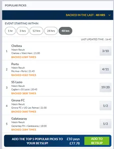 coral football betting markets
