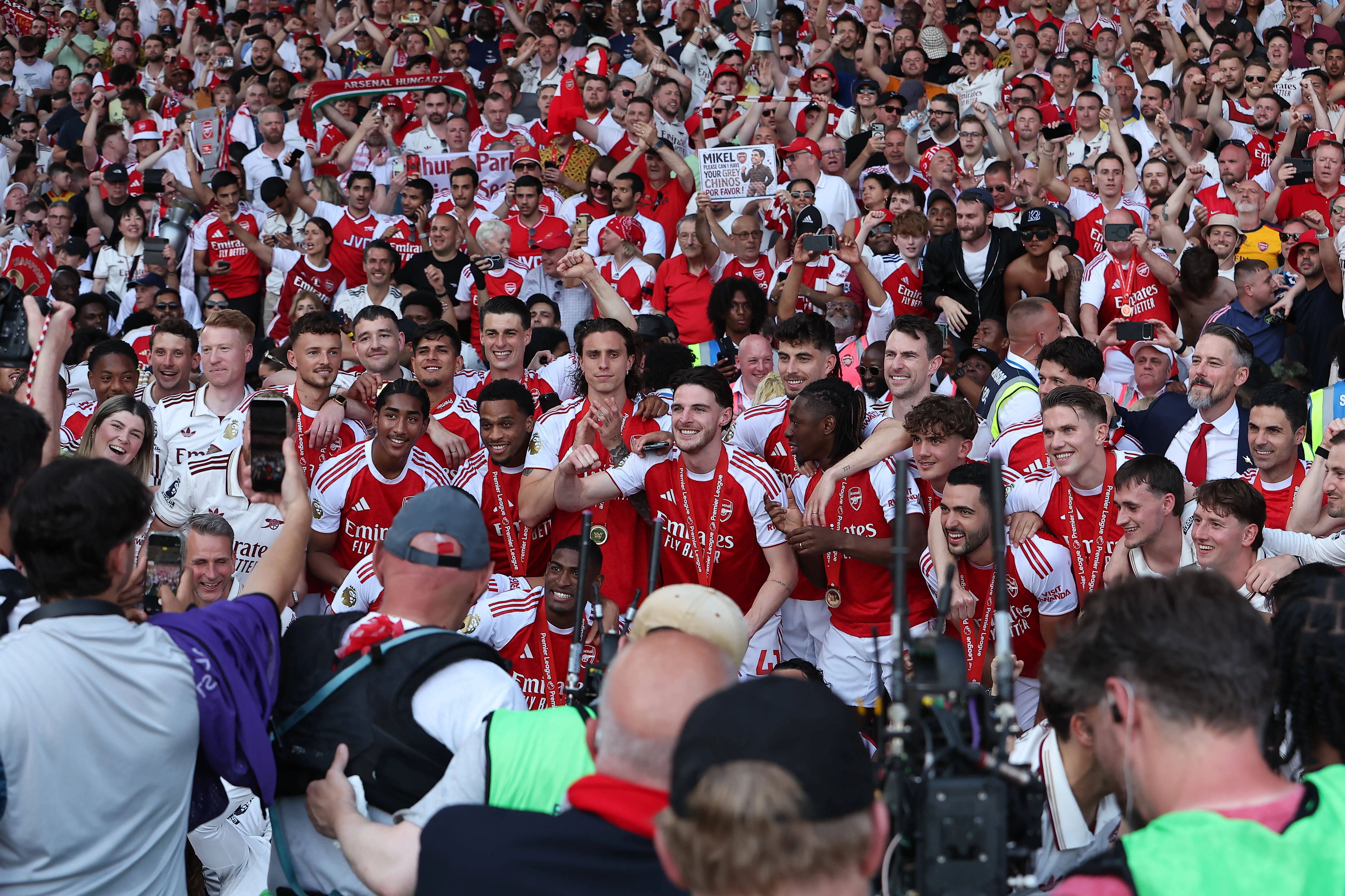 Two Arsenal fans arrested after posing as stewards to sneak into Selhurst Park for trophy lift