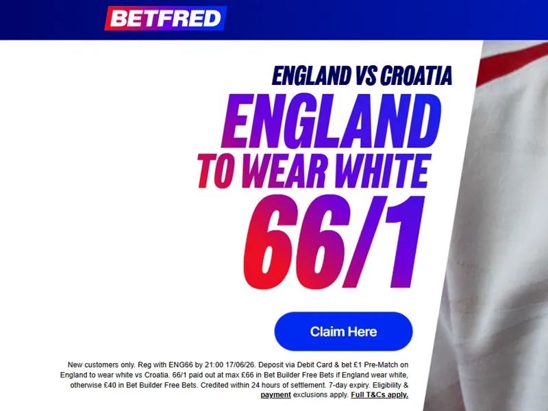 Betfred England WC promo offer