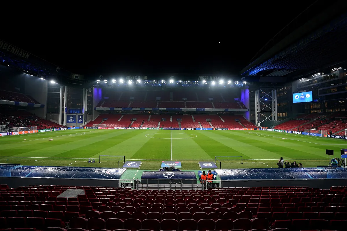 A general view inside the stadium ahead of the UEFA Champions League round of 16, first leg match at the Parken Stadium, Copenhagen, Denmark. Picture date: Tuesday February 13, 2024. - Photo by Icon Sport  - Photo by Icon Sport