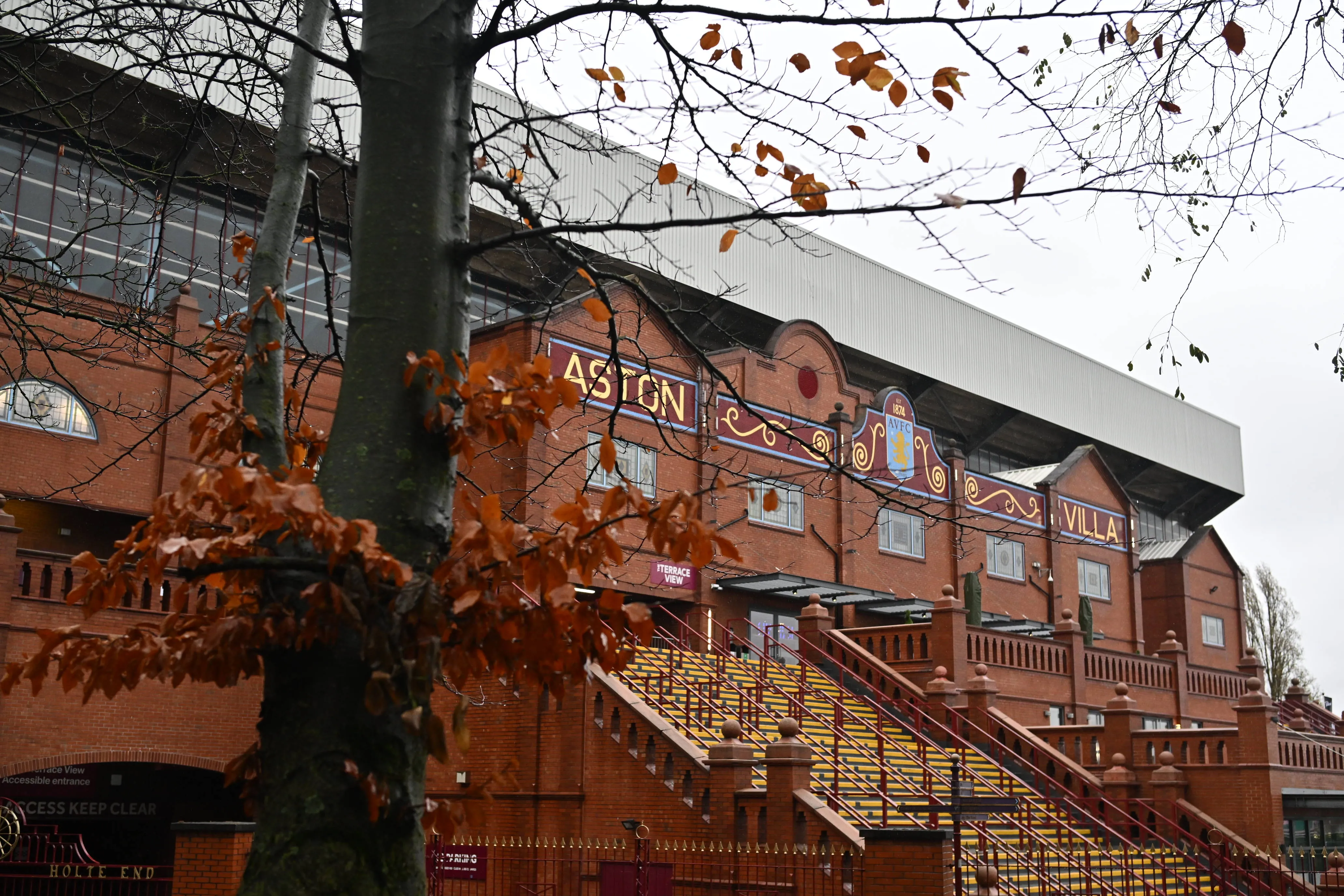 A general view outside Villa Park