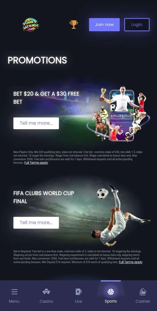 Funky Jackpot promotions