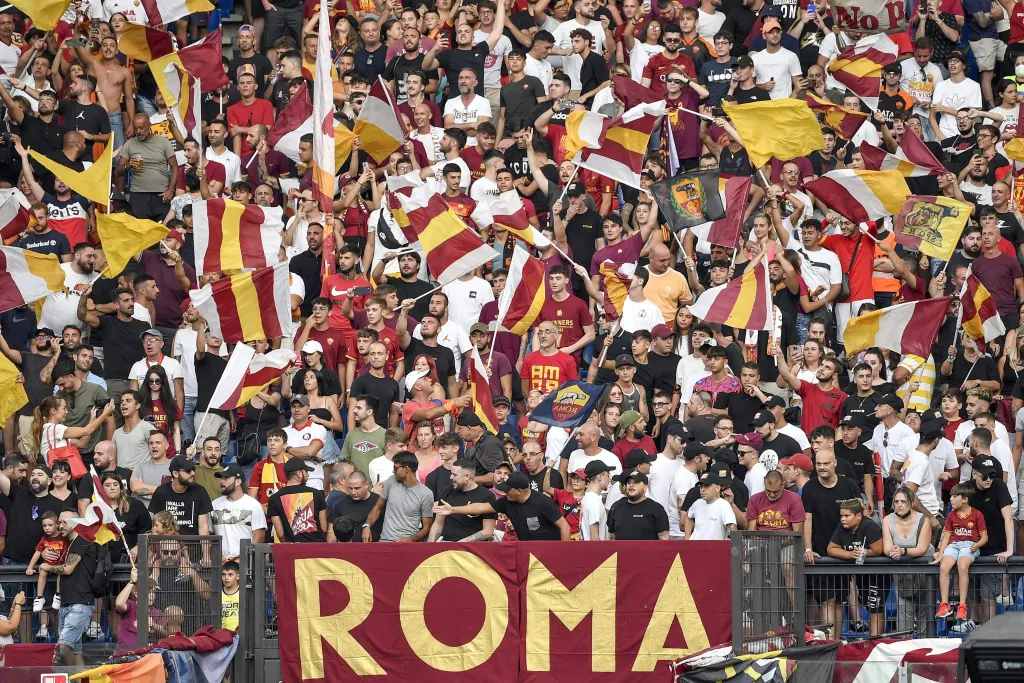 AS Roma fans at Stadio Olimpico
