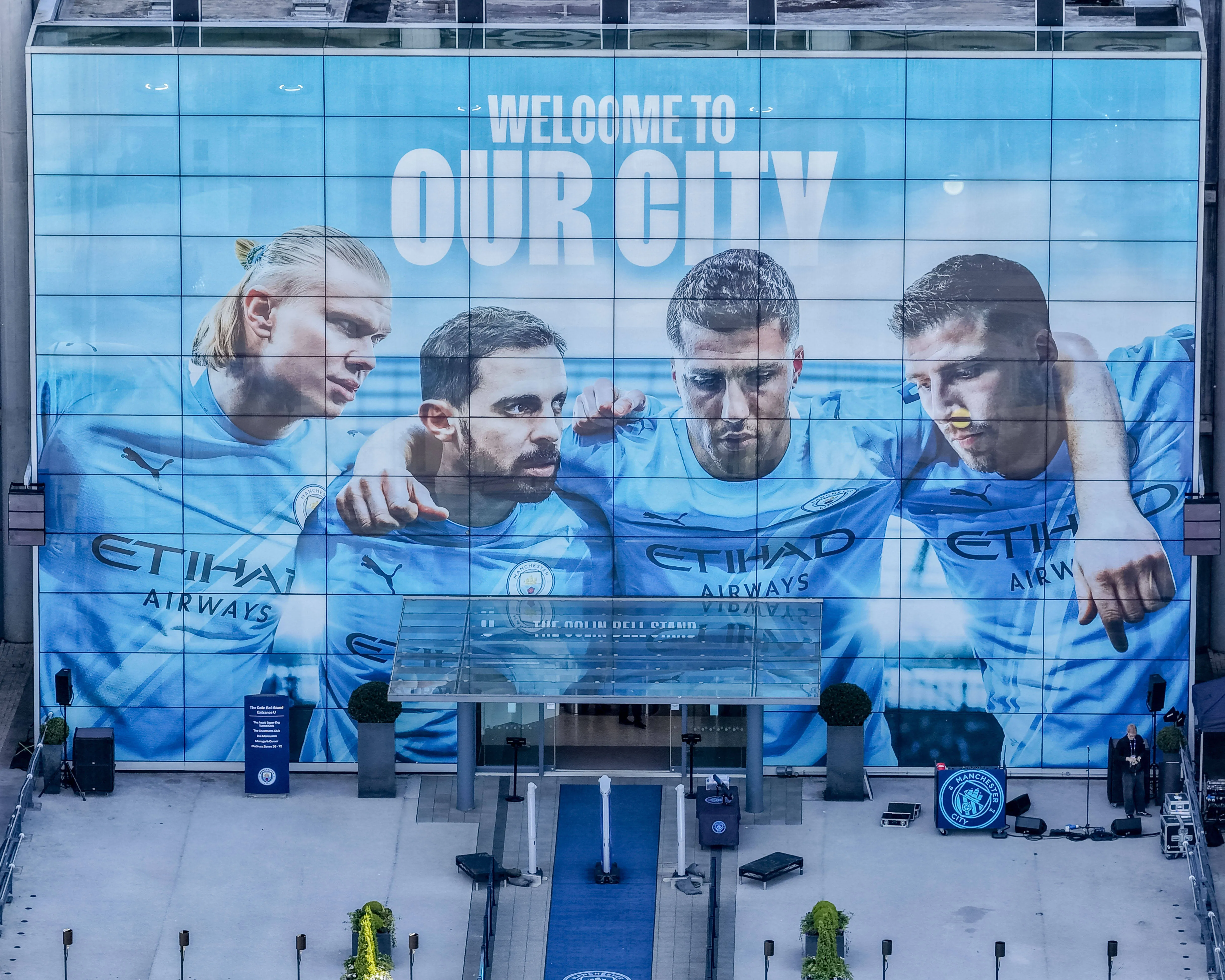 View of the Etihad Stadium entrance
