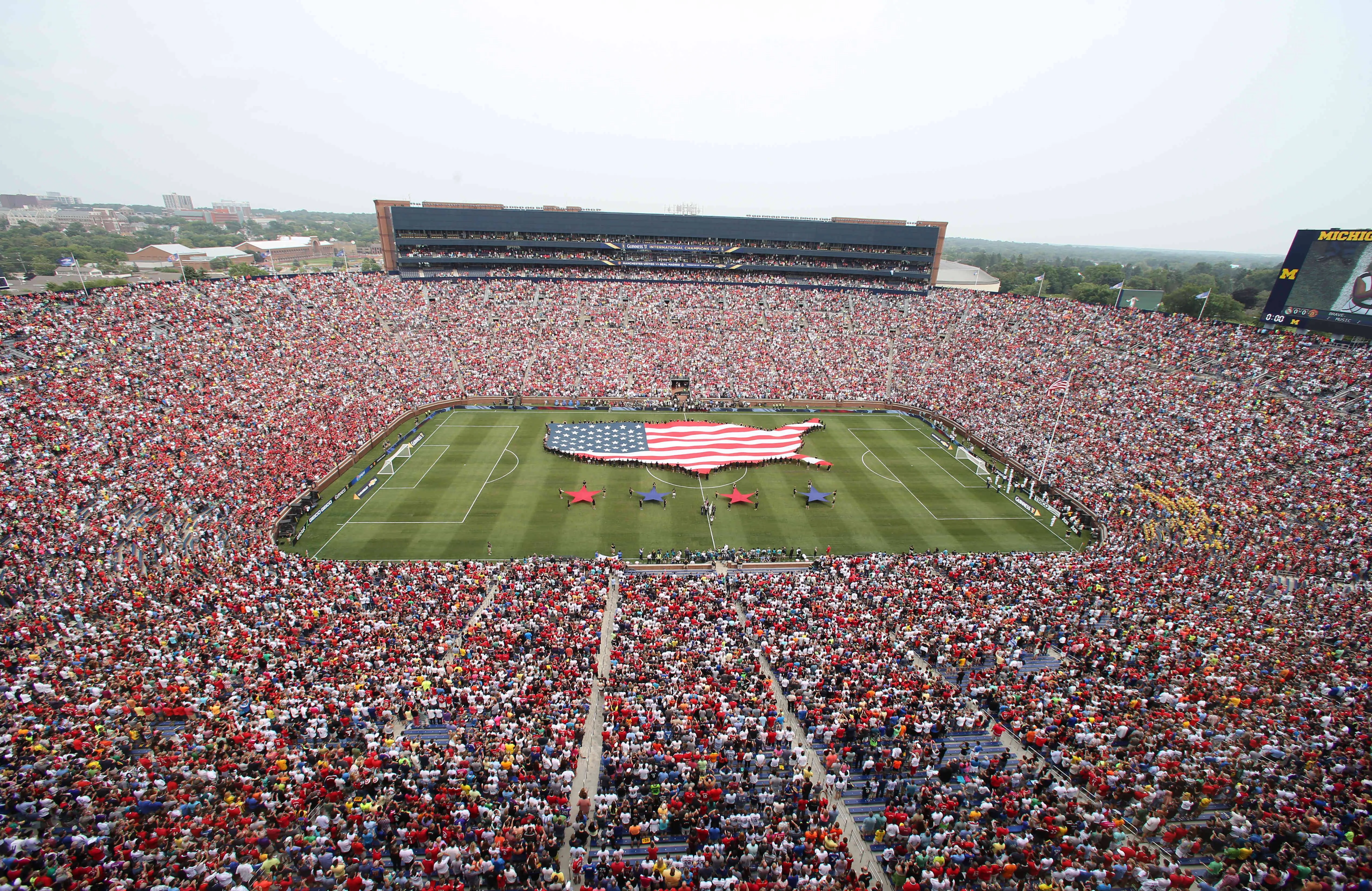 Michigan Stadium holding over 109,000 fans for Man Utd vs Real Madrid friendly in 2014