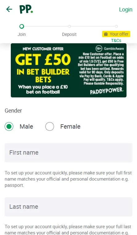 activate paddy power bonus offer