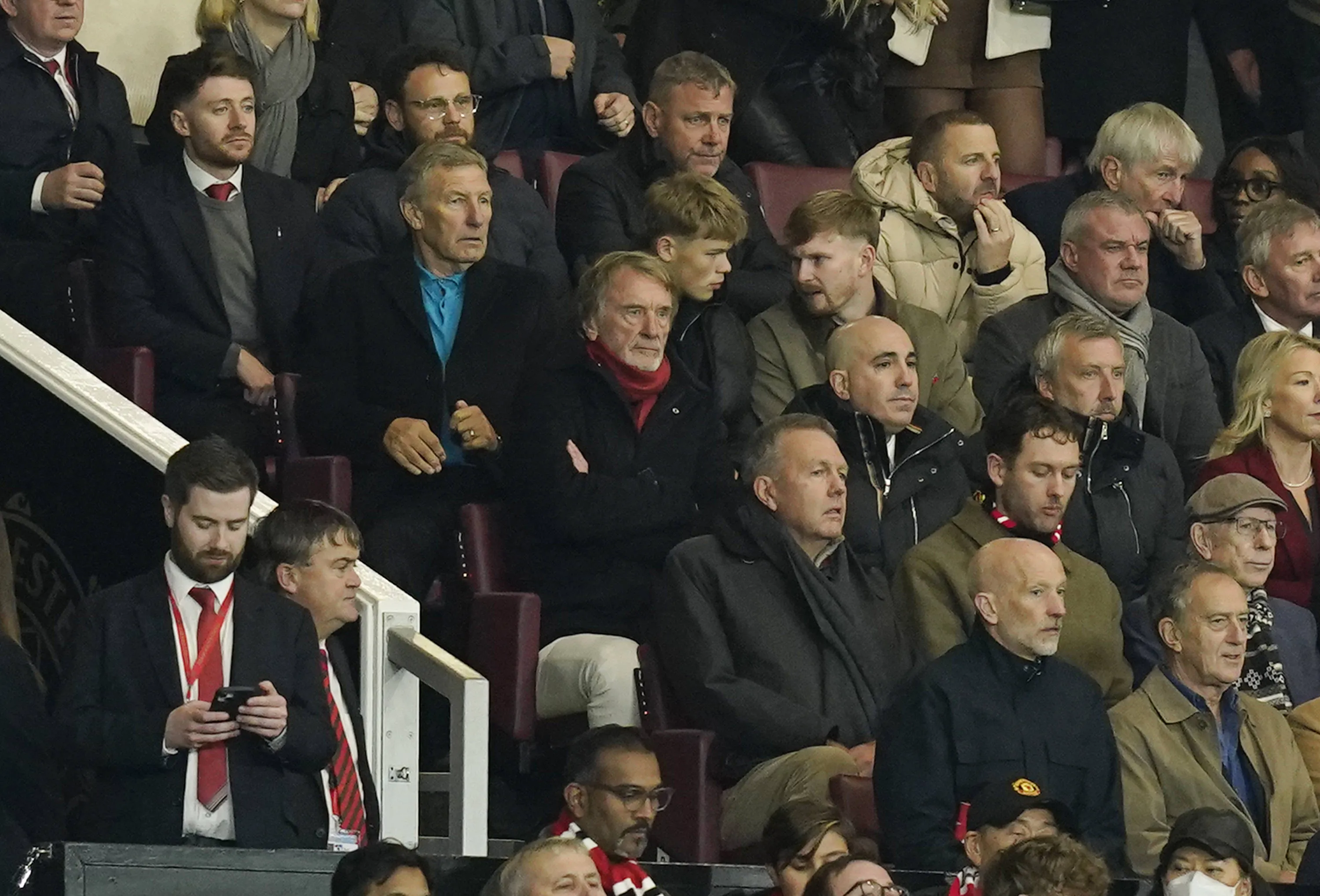 Sir Jim Ratcliffe looks on at Old Trafford