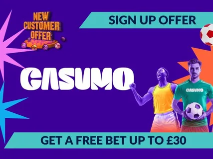 Casumo sign up offer: get 100% back as a free bet up to &pound;30 (2026)