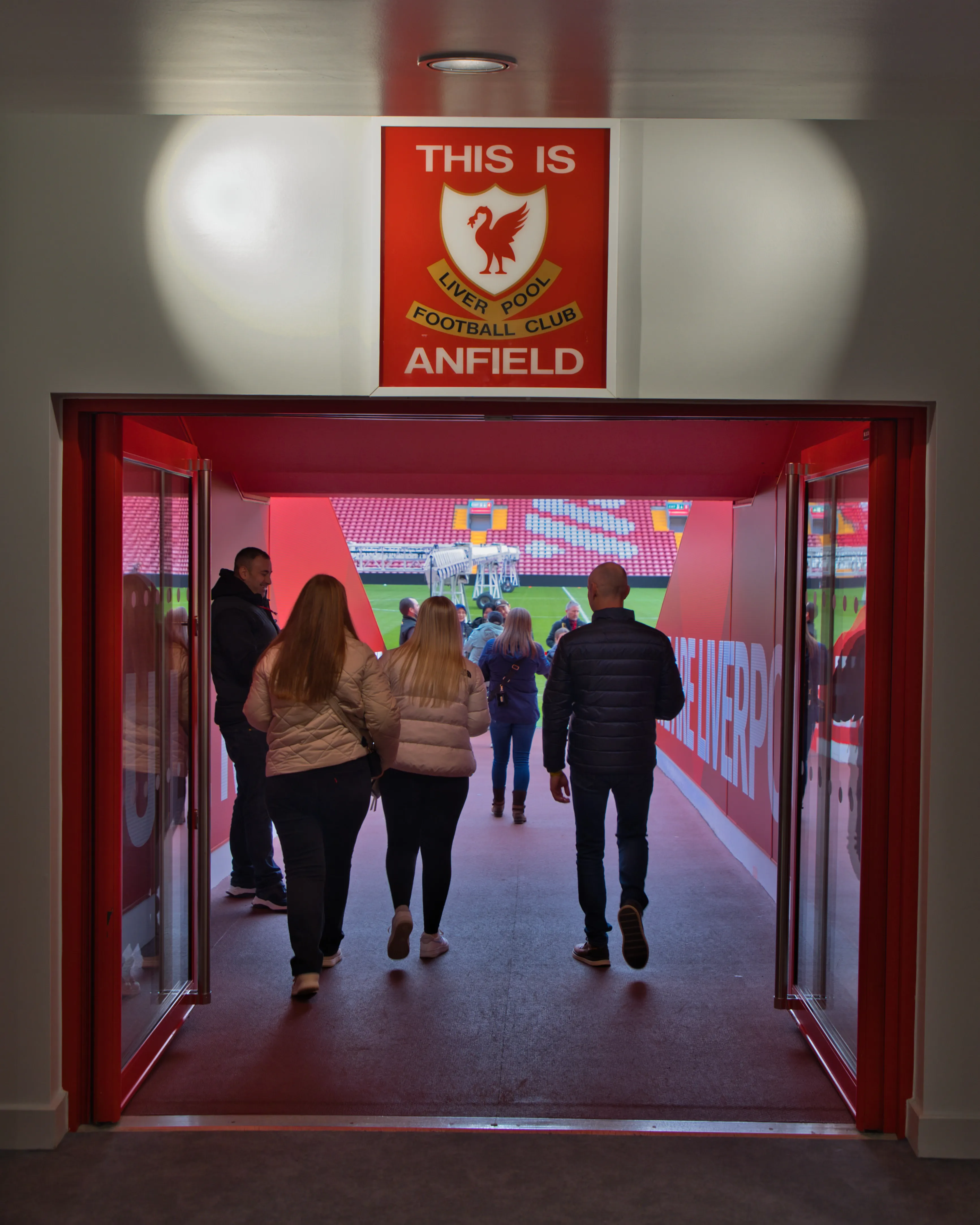 This is Anfield sign over the entrance to the pitch