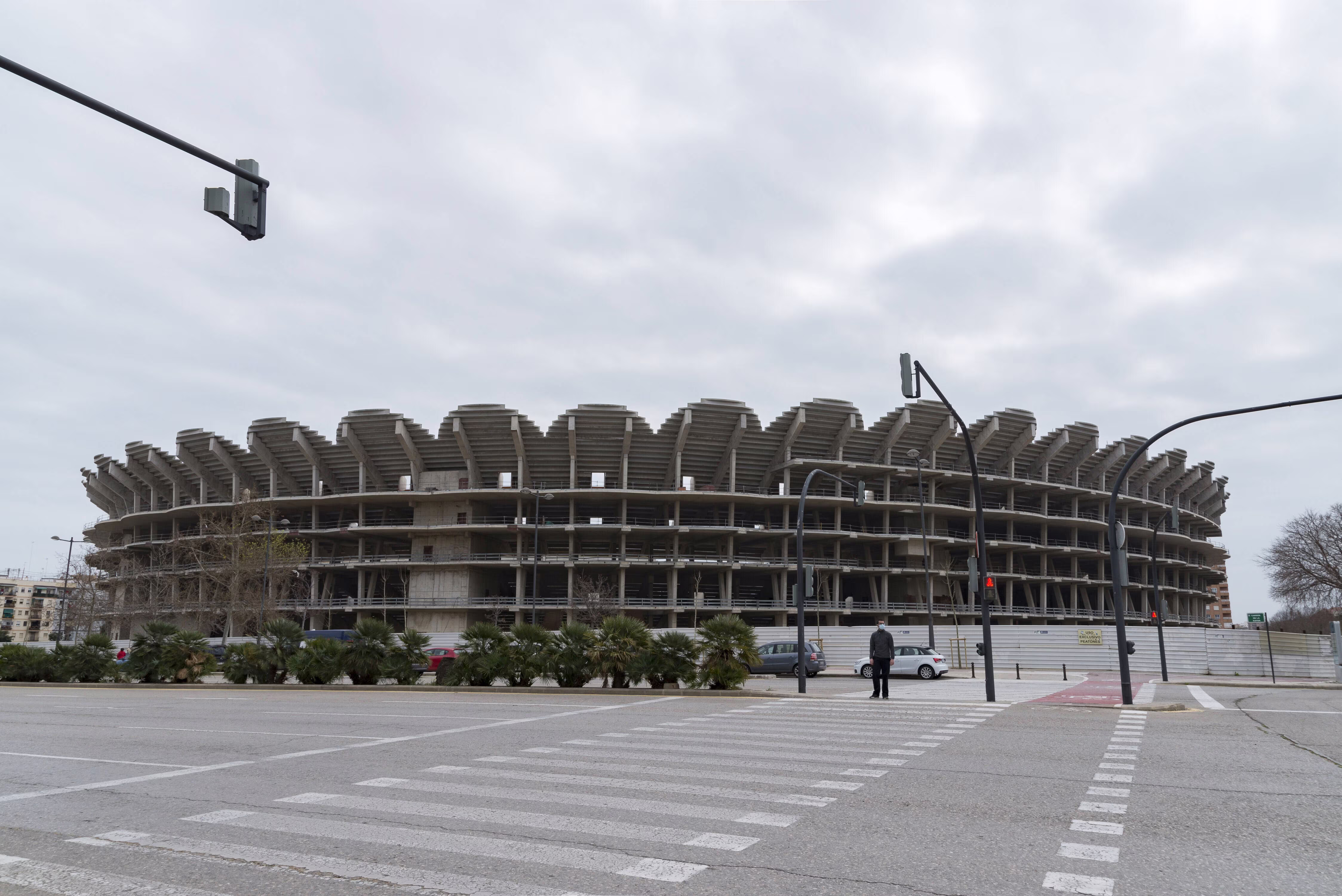 A view of the works of the Nou Mestalla Stadium, Valencia