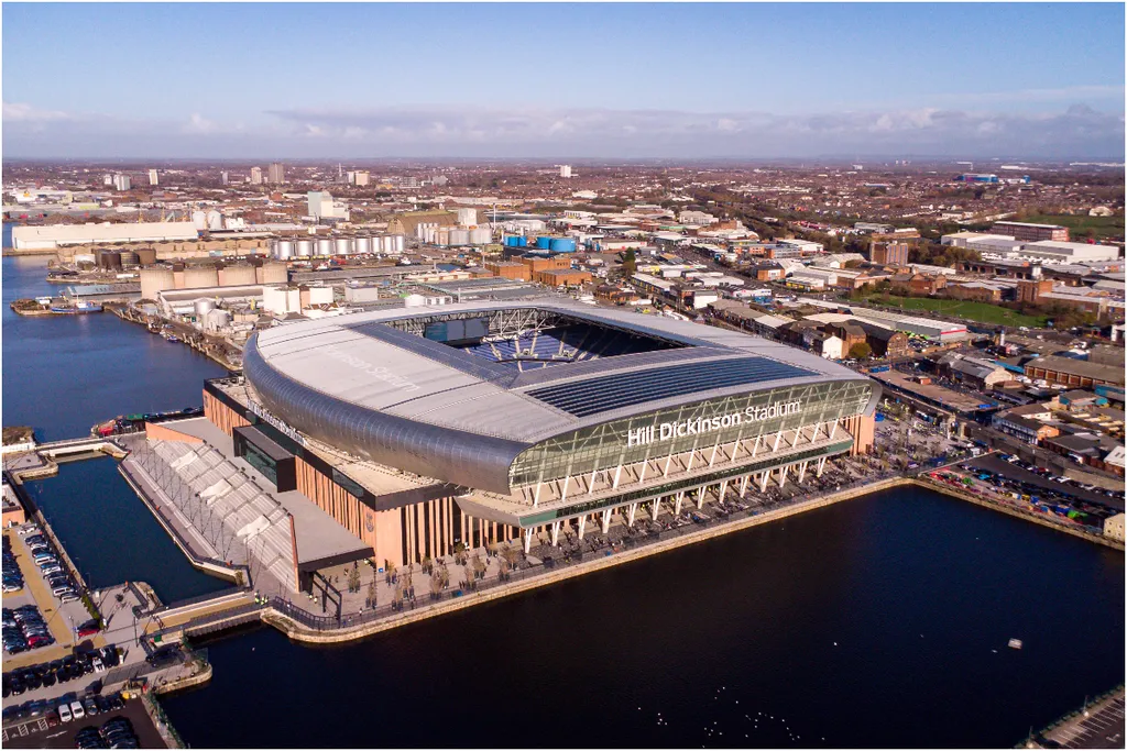 Aerial view of Everton's Hill Dickson Stadium.