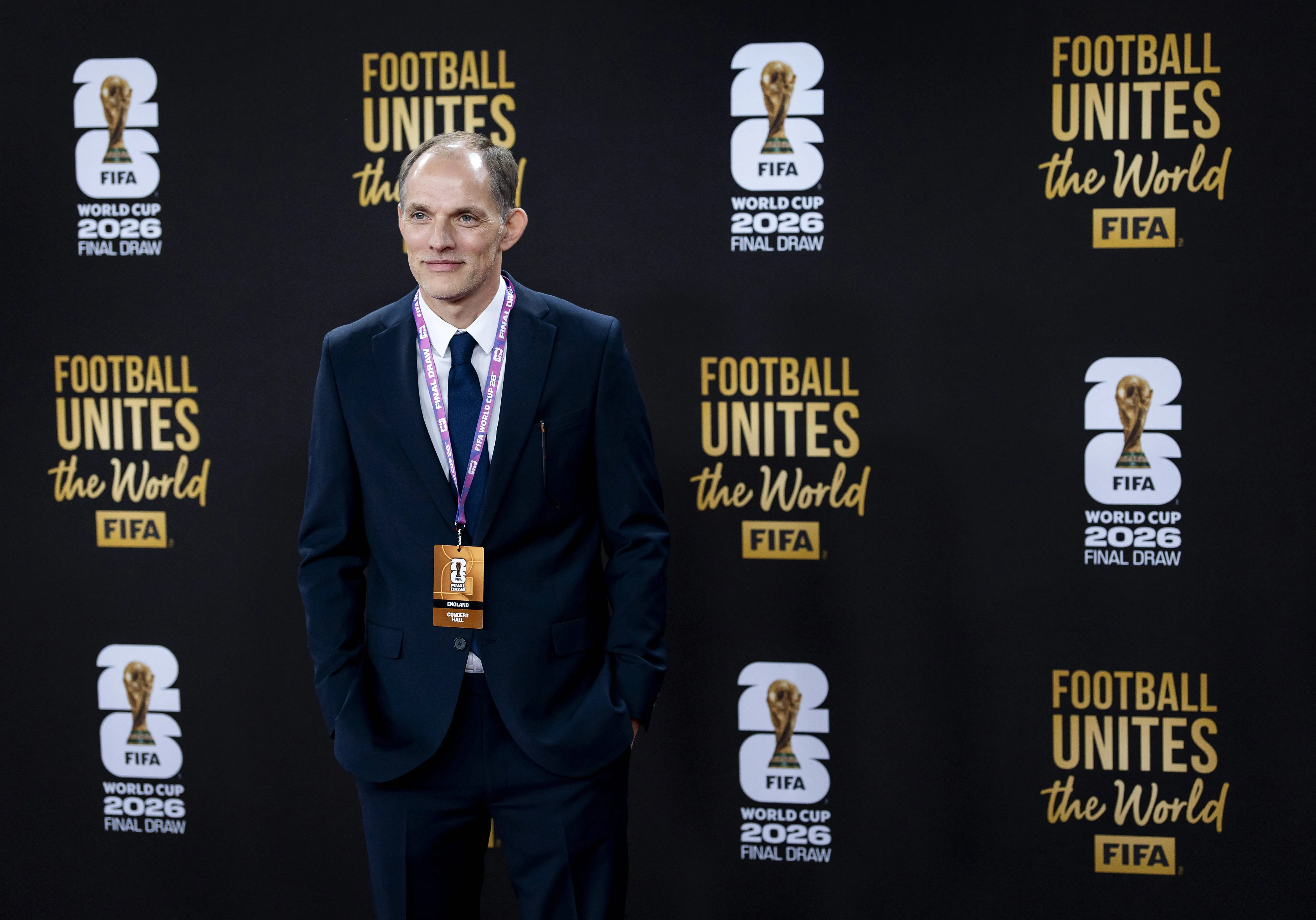England manager Thomas Tuchel on the red carpet ahead of the draw for the 2026 World Cup