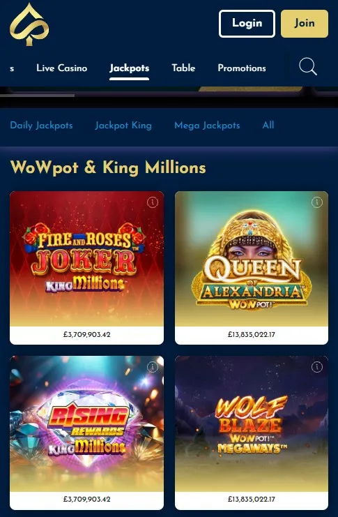 the vic casino jackpots tab