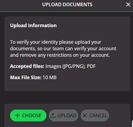 bet442 id verification required before making first deposit
