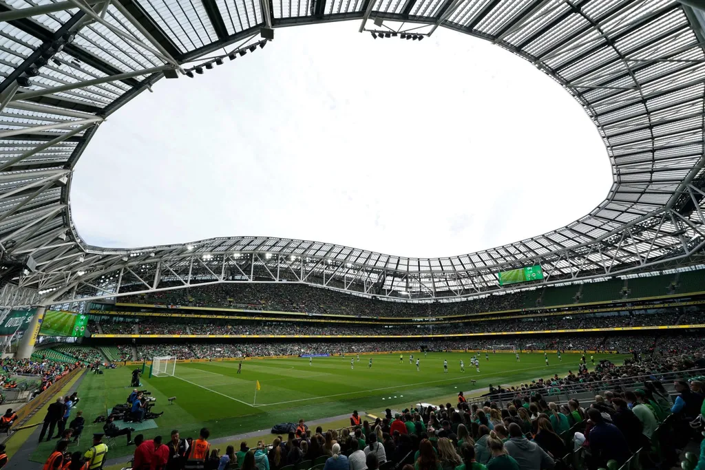 The FAI Cup Final is held at the Aviva Stadium in Dublin, pictured from the stands here