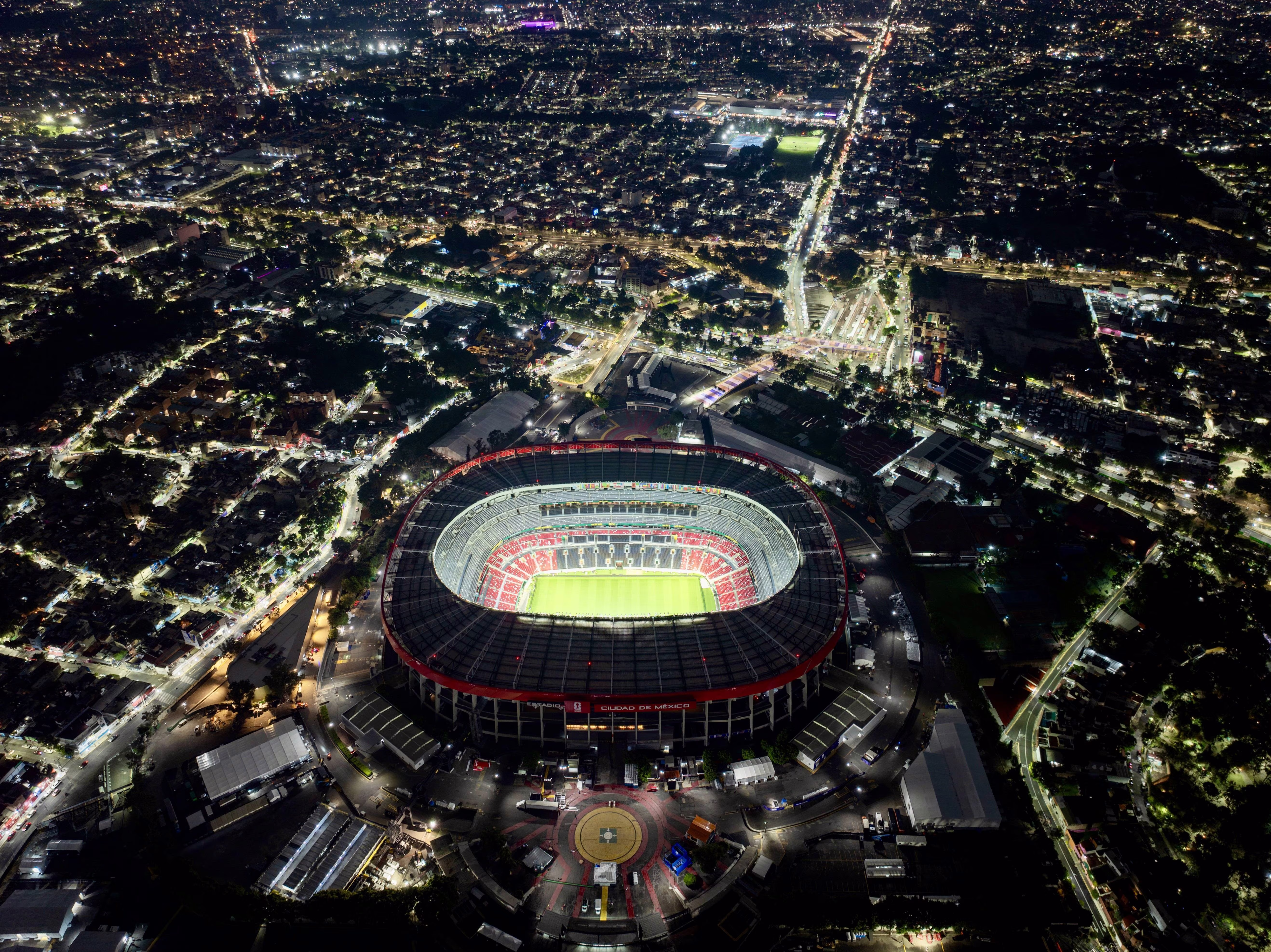 Aerial view of Mexico City Stadium at the 2026 World Cup