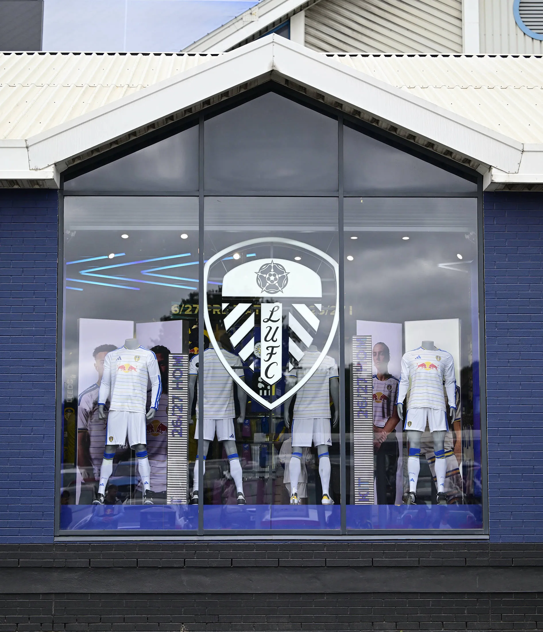 View of the Leeds United club shop at Elland Road