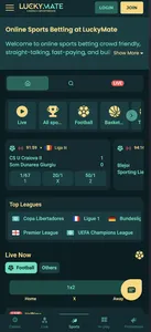 Luckymate sports betting markets