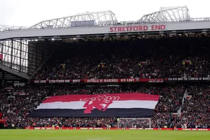 Manchester United fans arrive on Wembley Way ahead of FA Cup final