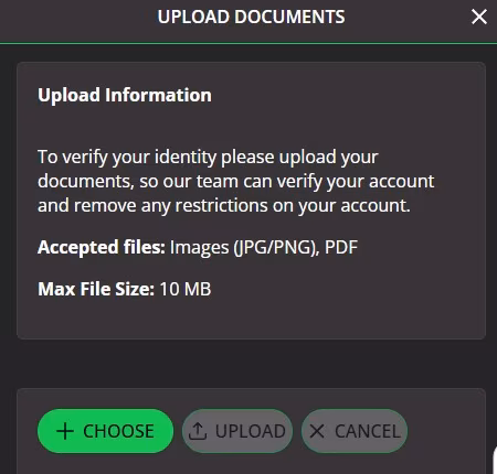 bet442 id verification required before making first deposit