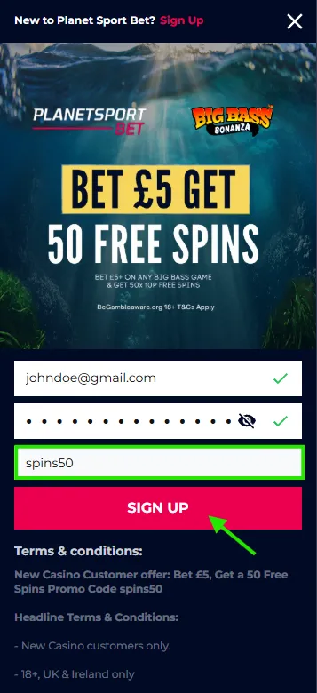 Planet sport bet promo code bet &pound;5 get 50 free spins