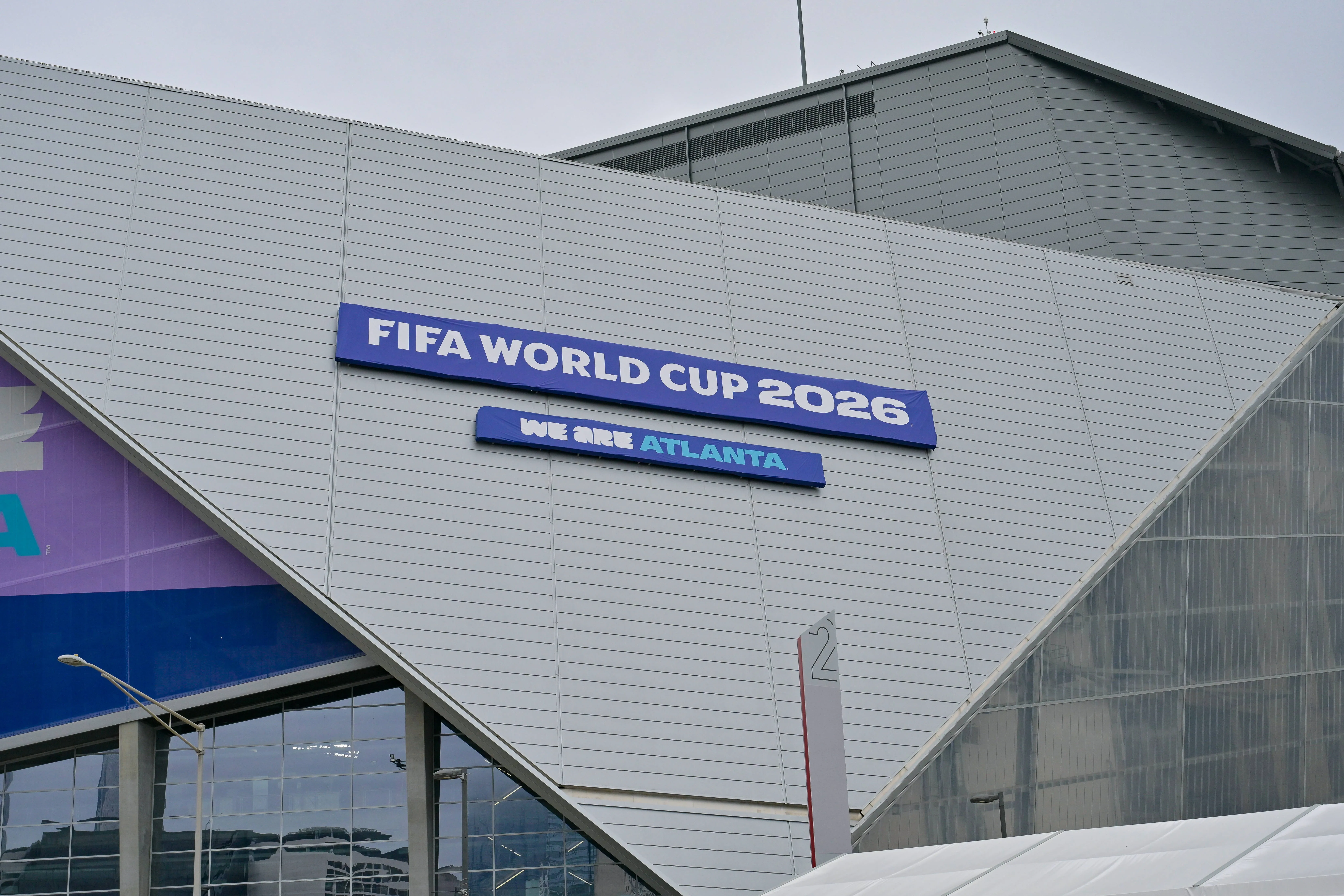 A view of the outside of Atlanta Stadium during the 2026 World Cup