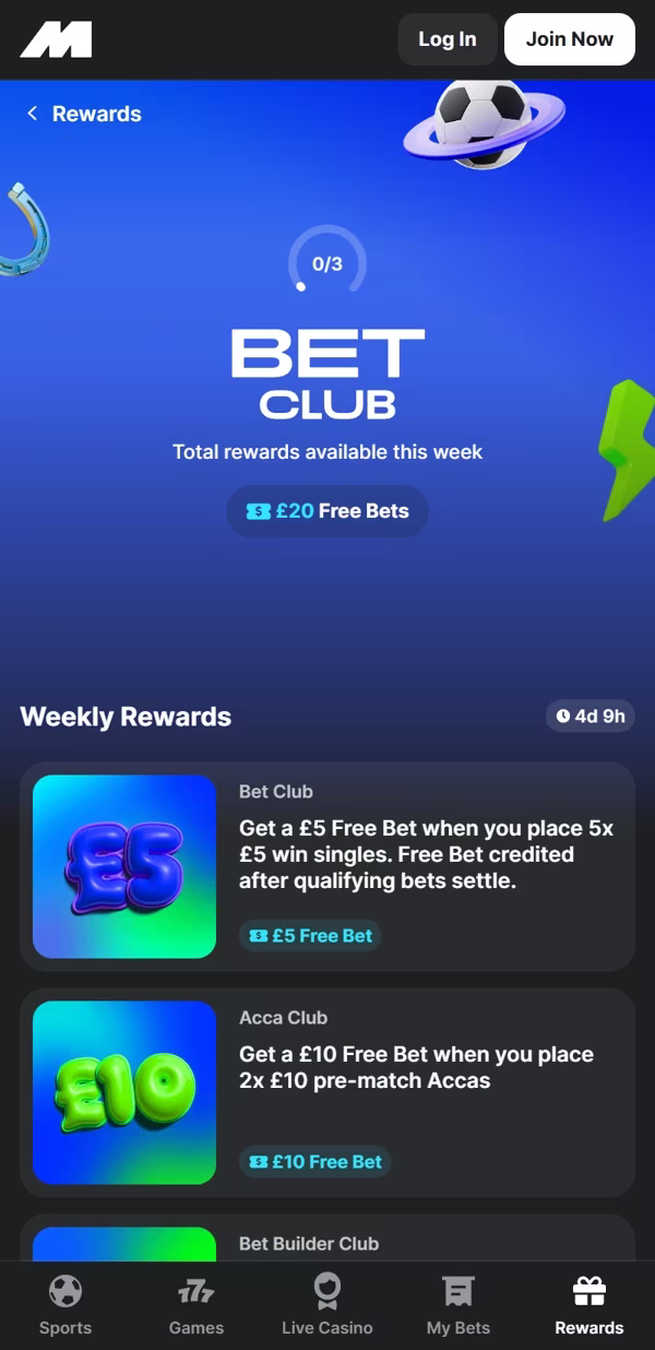 Midnite weekly bets mobile 