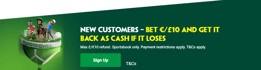 Up to £20 money back - Paddy power