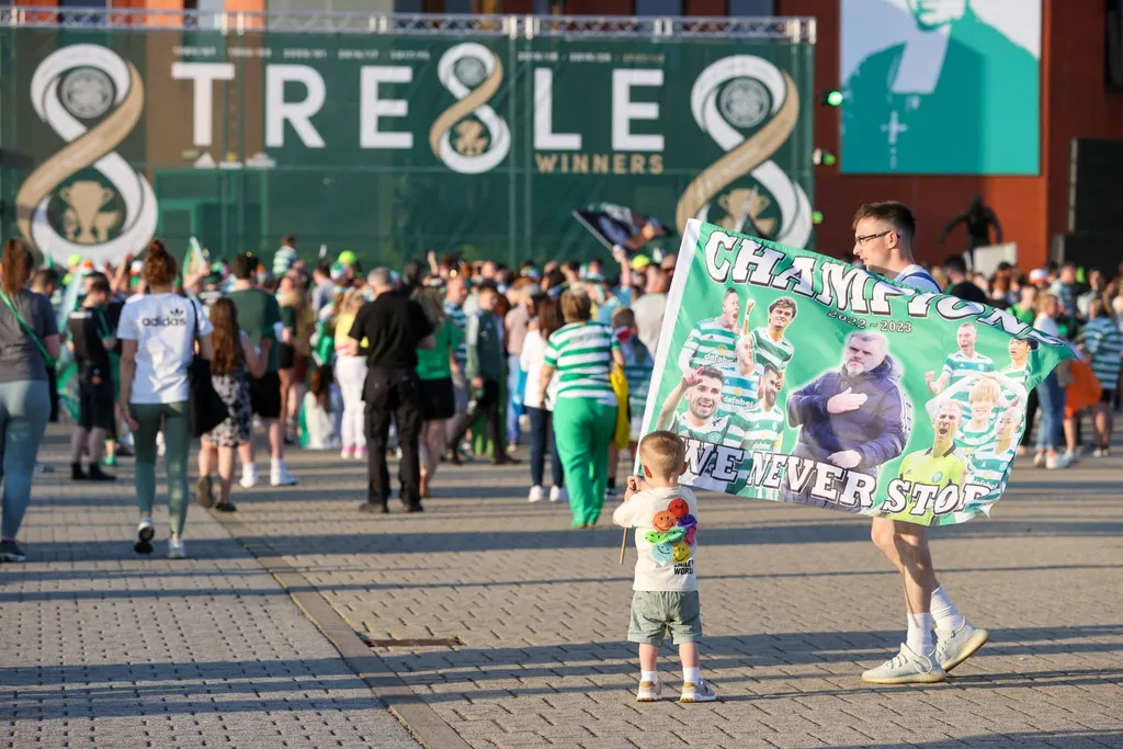 Celtic fans in Madrid