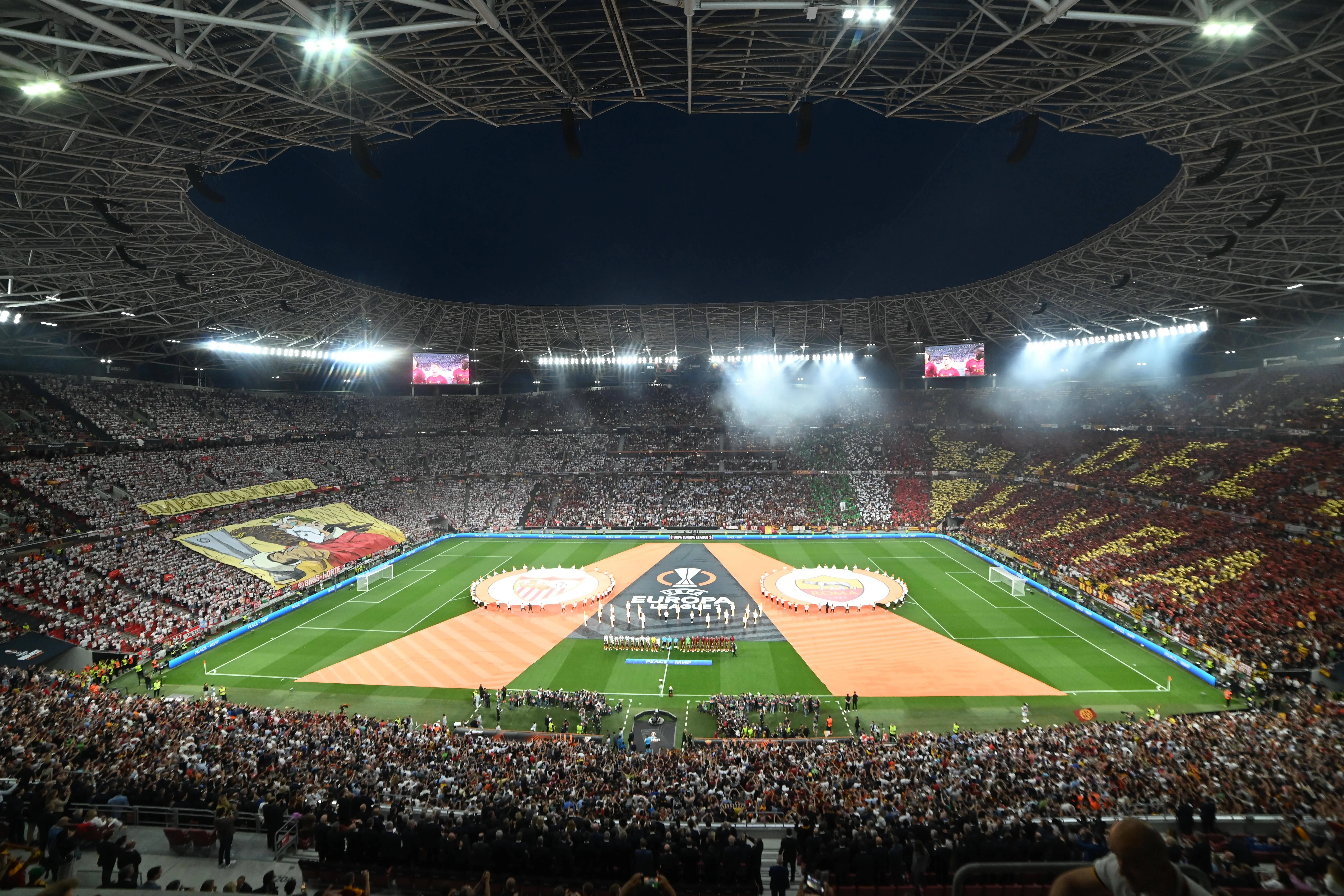 View inside the Puskas Arena during the 2023 Europa League final 