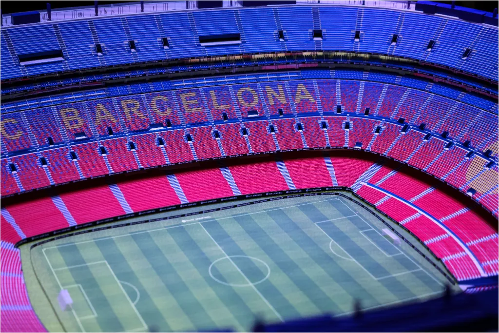 View of the model of the Spotify Camp Nou Stadium during his renovation as player of FC Barcelona.