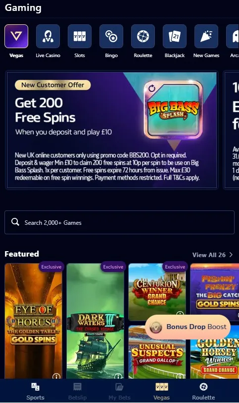 william hill review, vegas tab