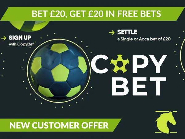 Copybet welcome offer - 20 in free bets