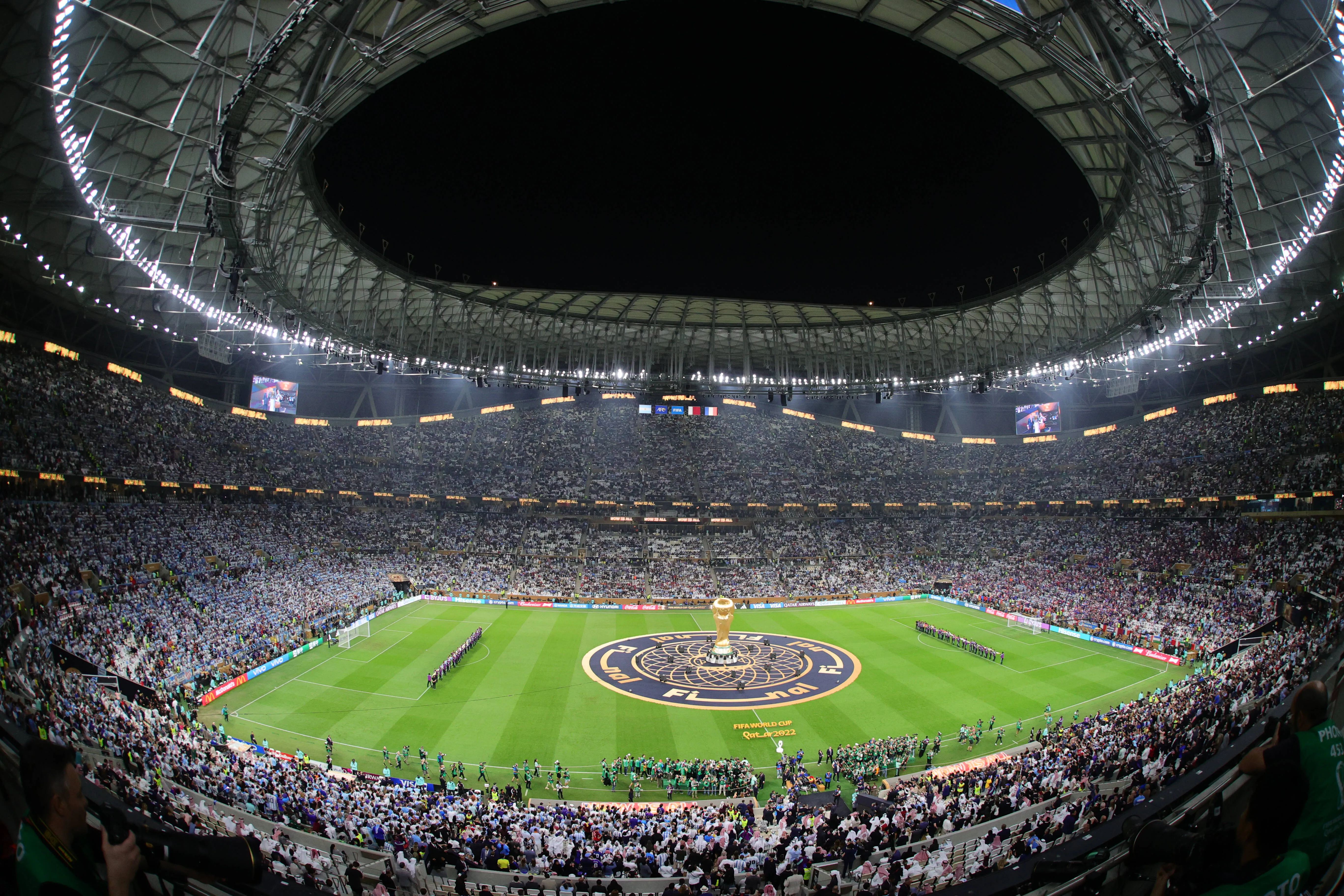 Lusail Stadium before Argentina vs France at the 2022 World Cup final in Qatar 
