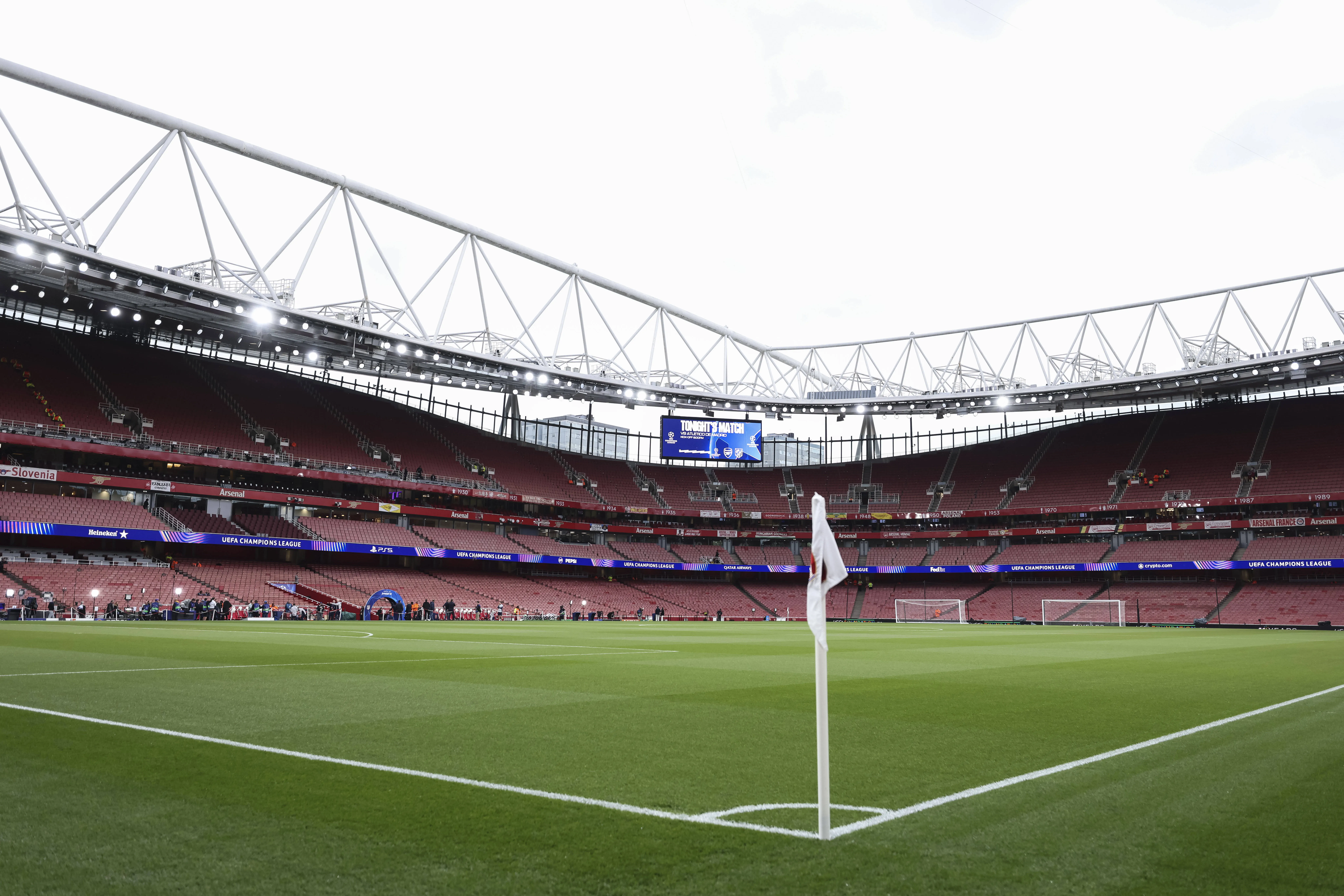 View inside the Emirates Stadium