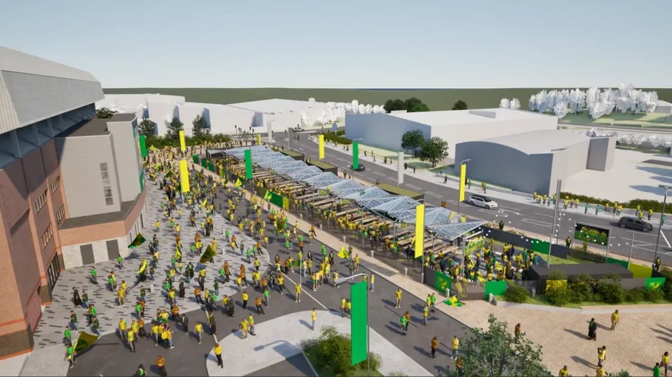 Concept picture of new Norwich City fanzone
