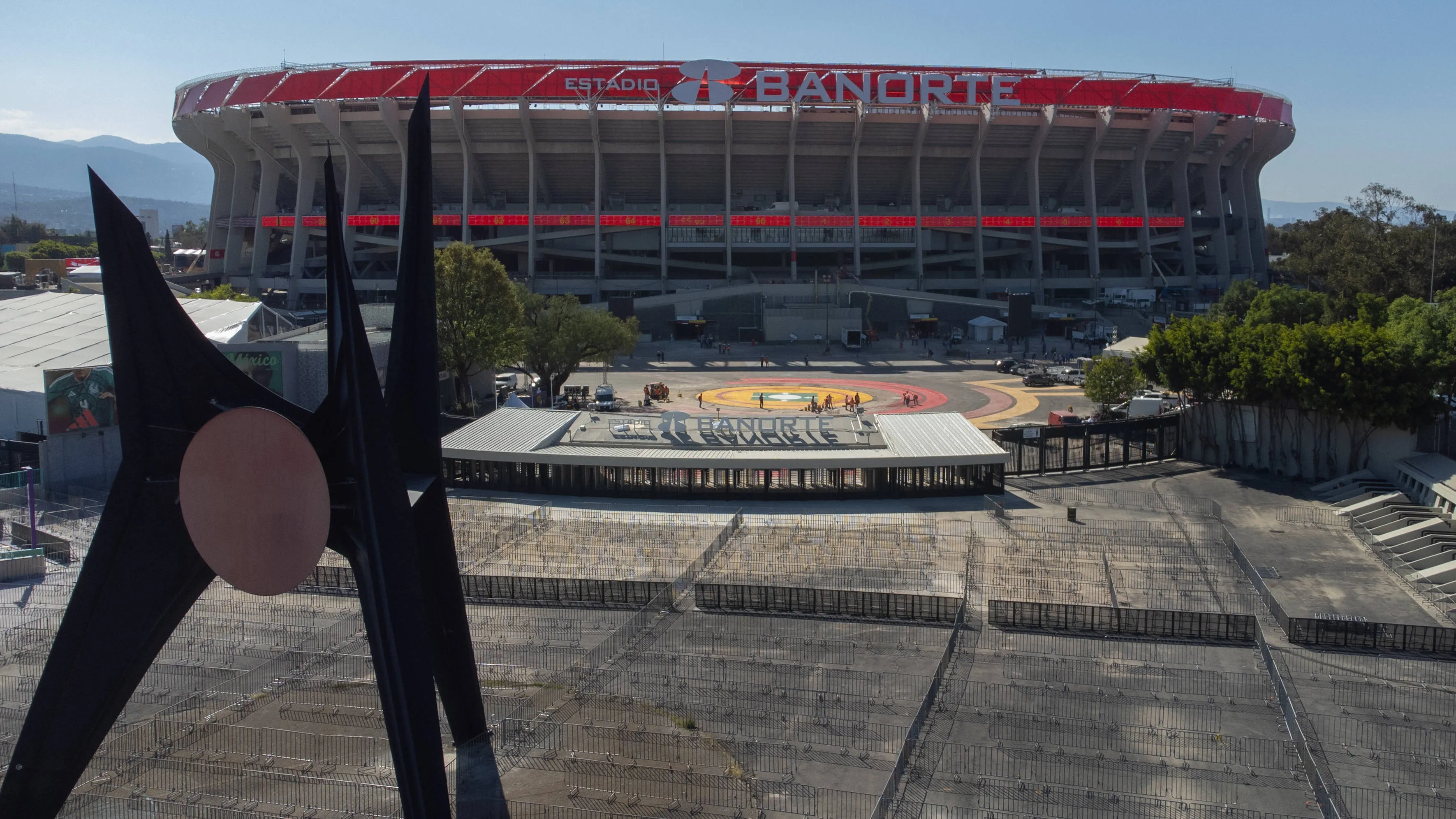 Aerial view of the Estadio Azteca ahead of the 2026 World Cup