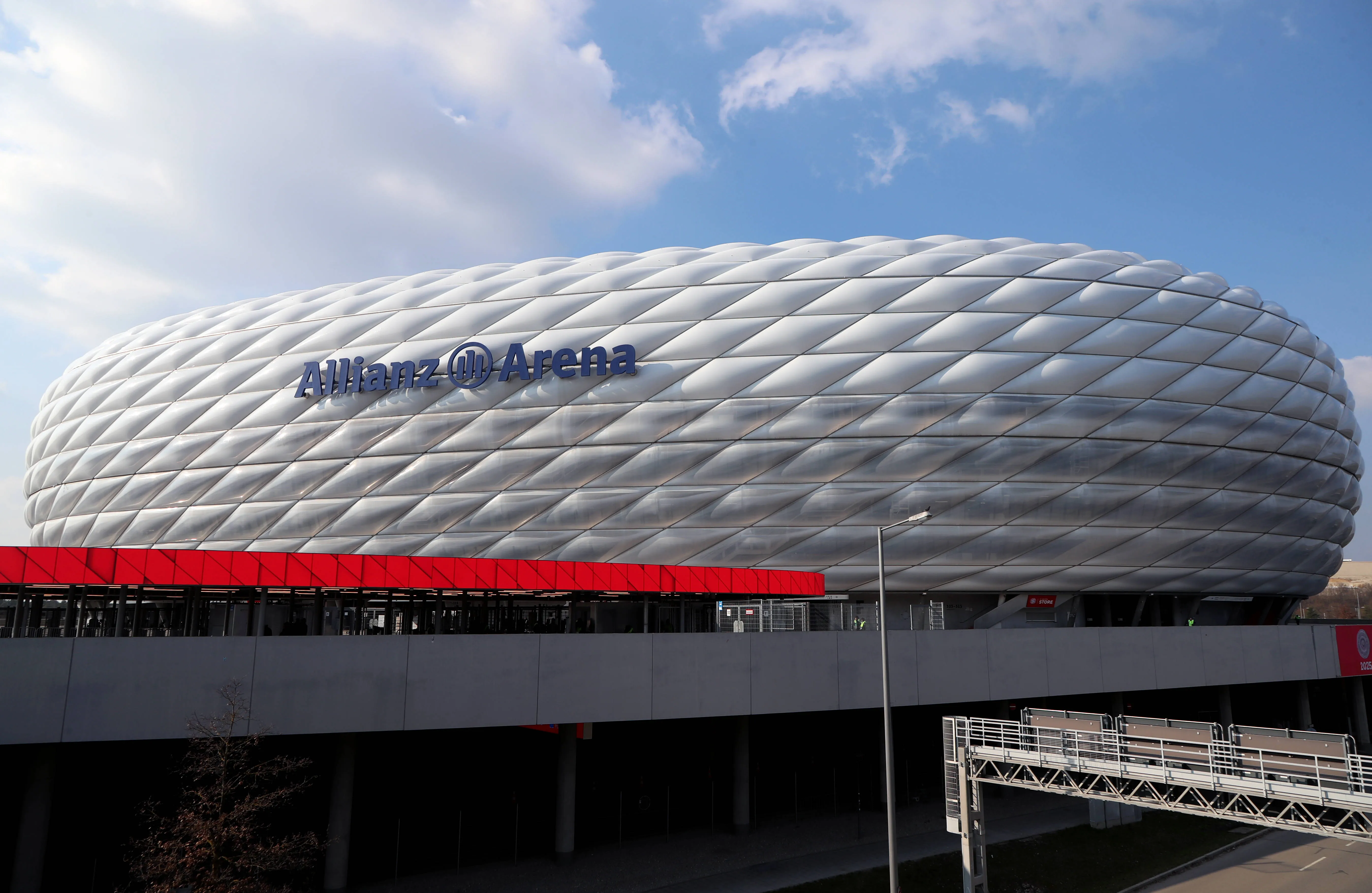 View outside the Allianz Arena, home to Bayern Munich
