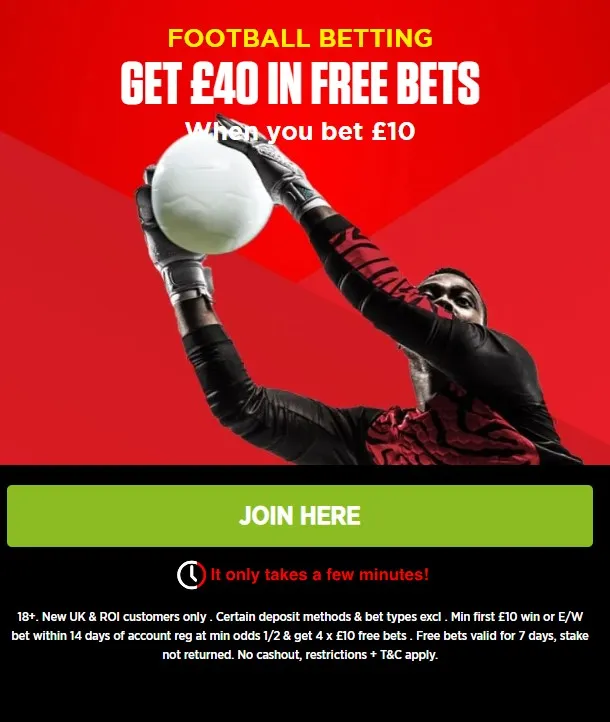 New Ladbrokes promo get &pound;40 when you bet &pound;40.