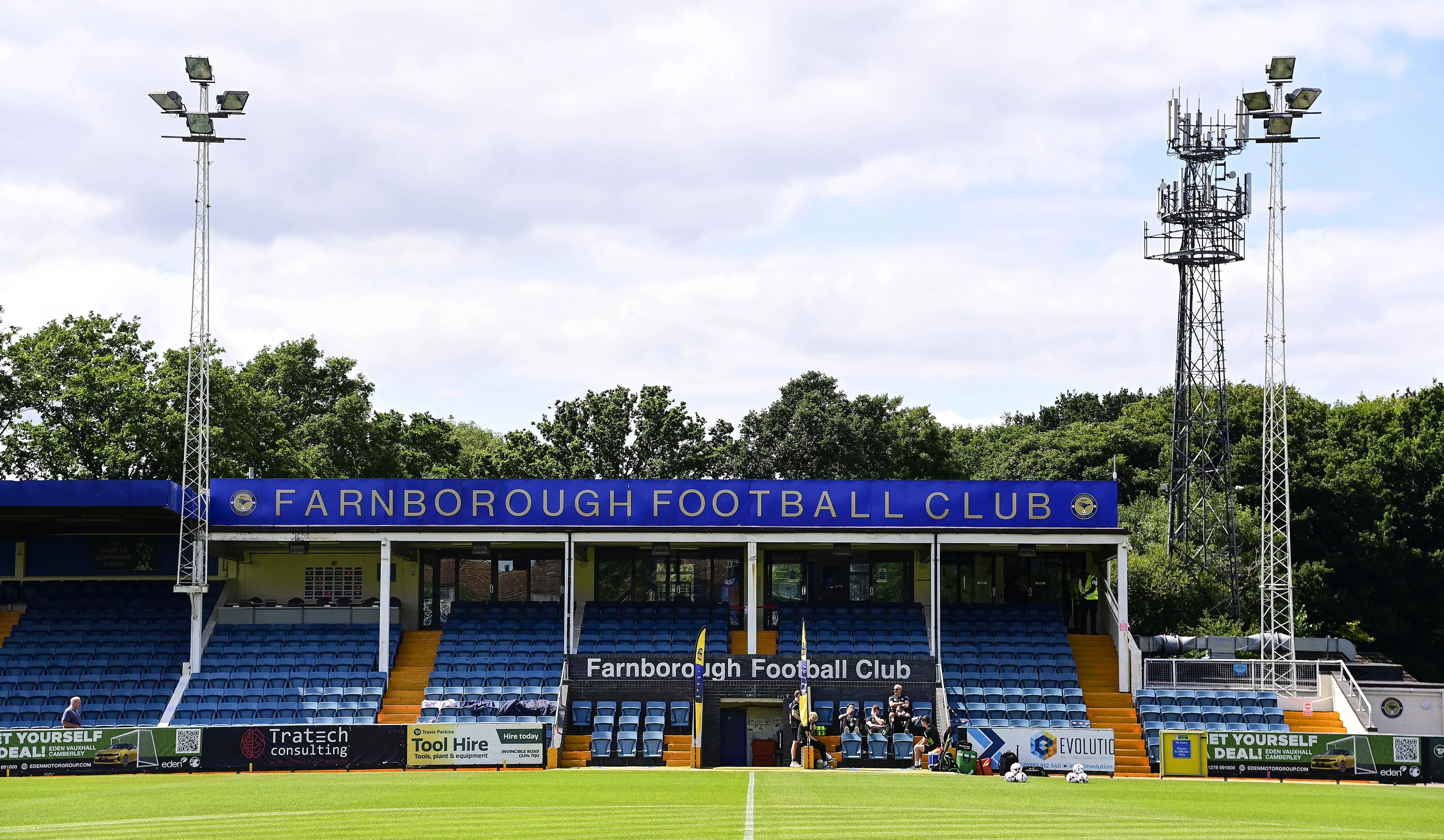 View of Cherrywood Road, home of National League South side Farnborough FC
