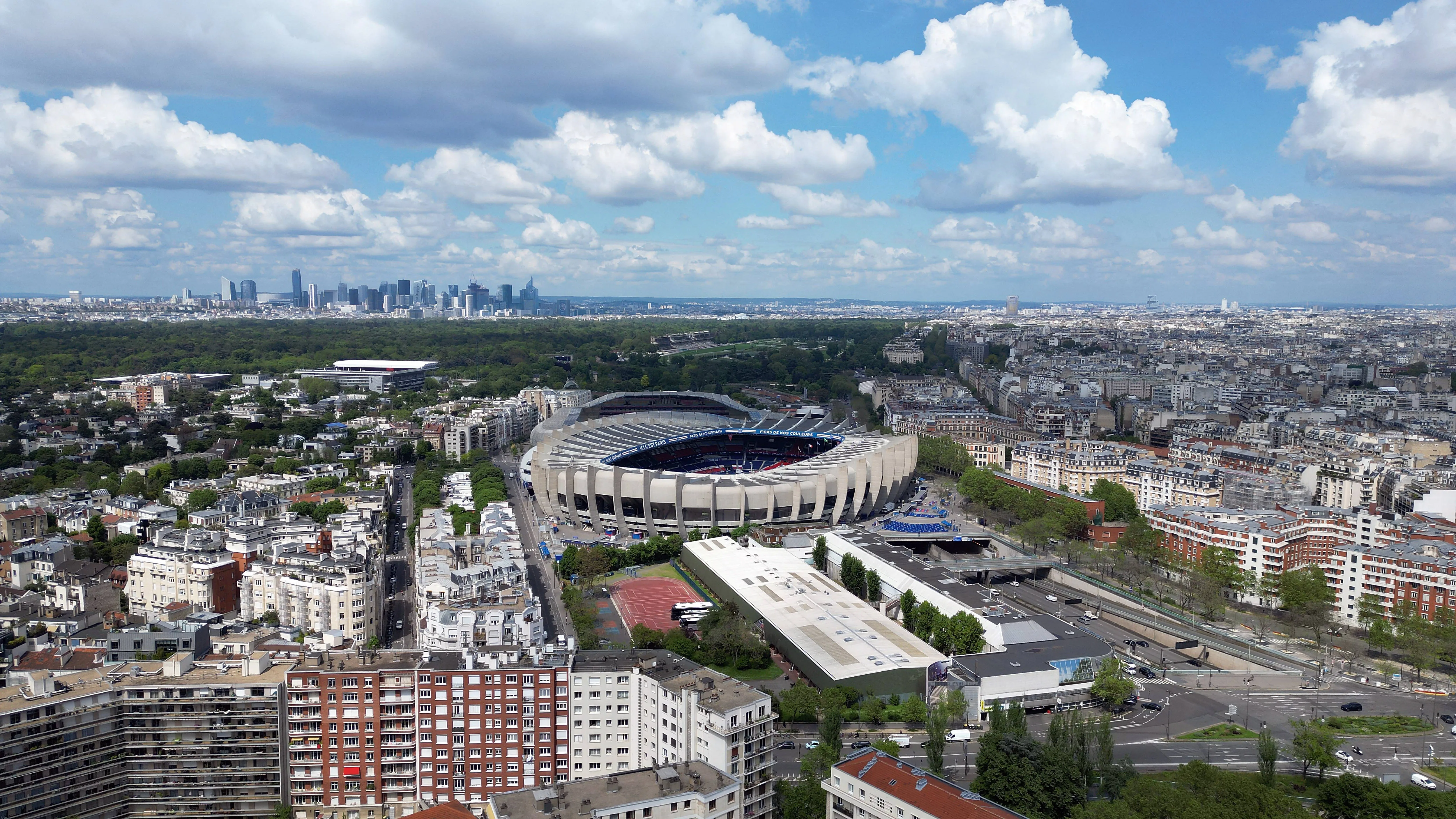 Aerial view of Parc des Princes, Paris