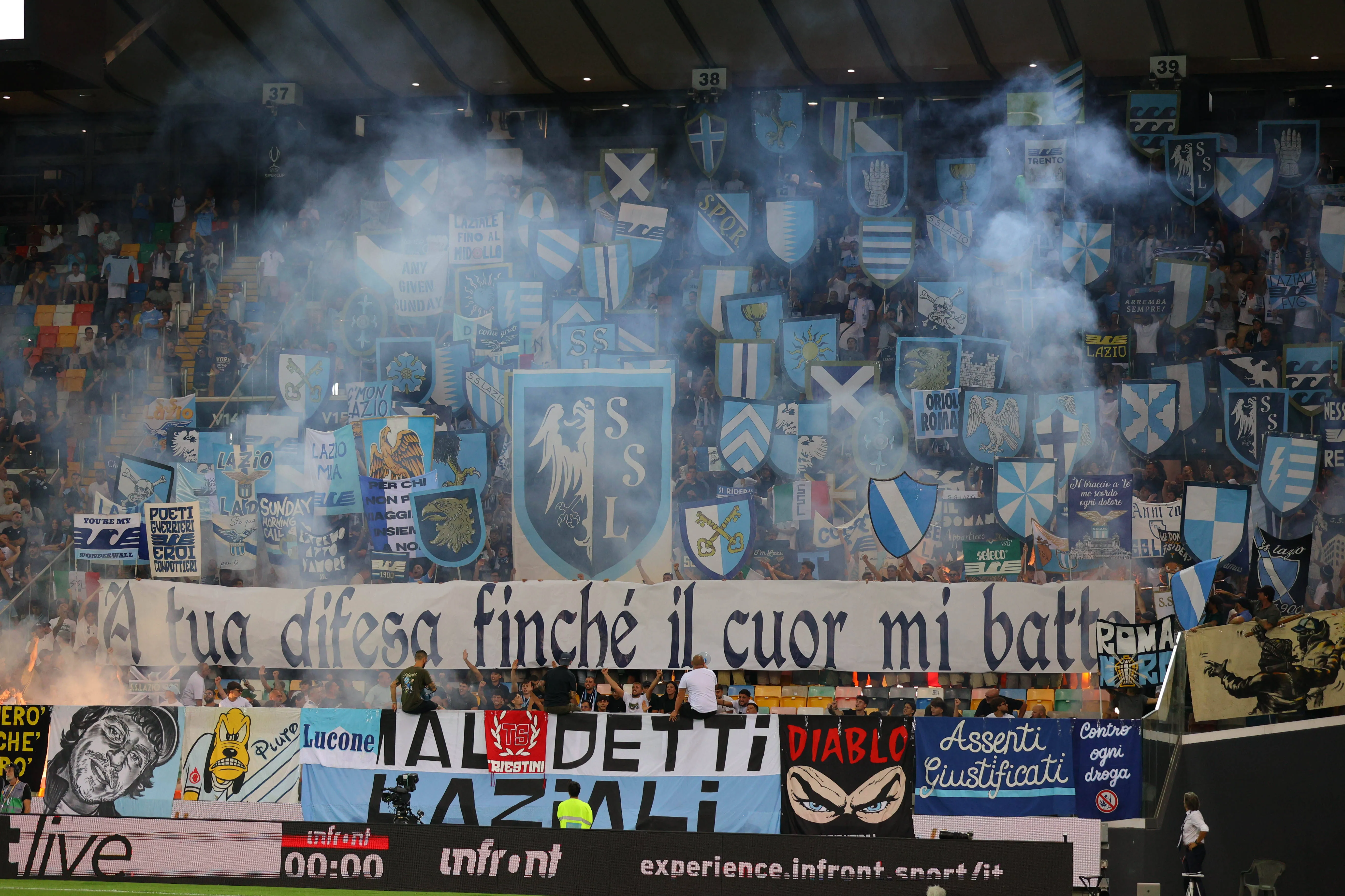 Lazio away supporters send defiant message vs Udinese as Stadio Olimpico boycott continues