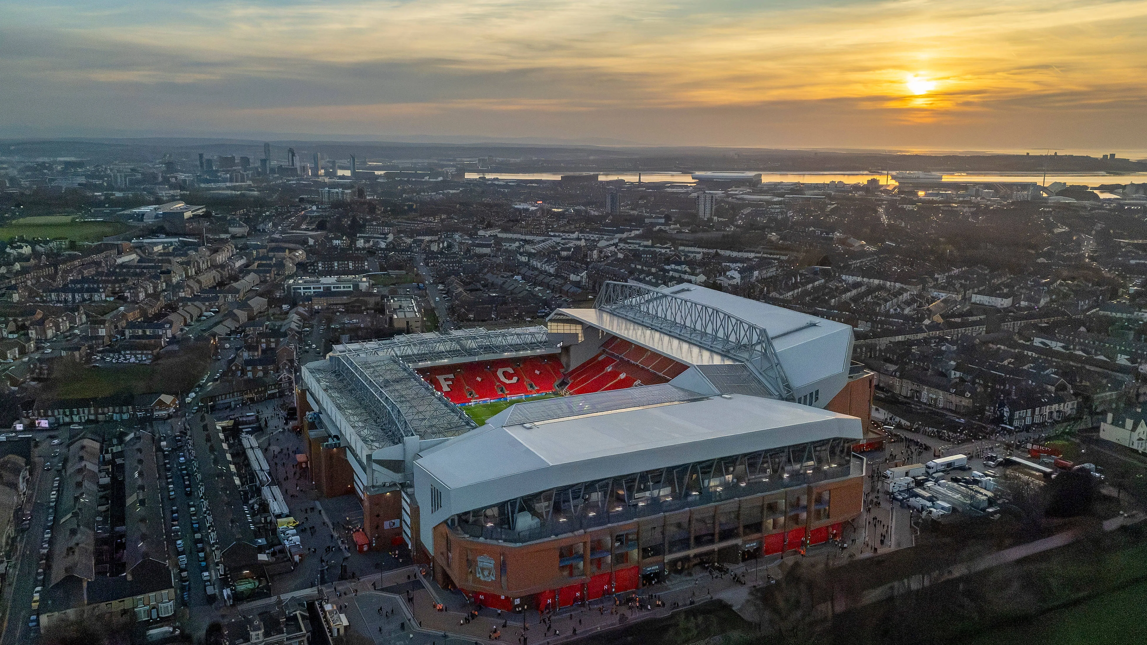 Aerial view of Anfield Stadium